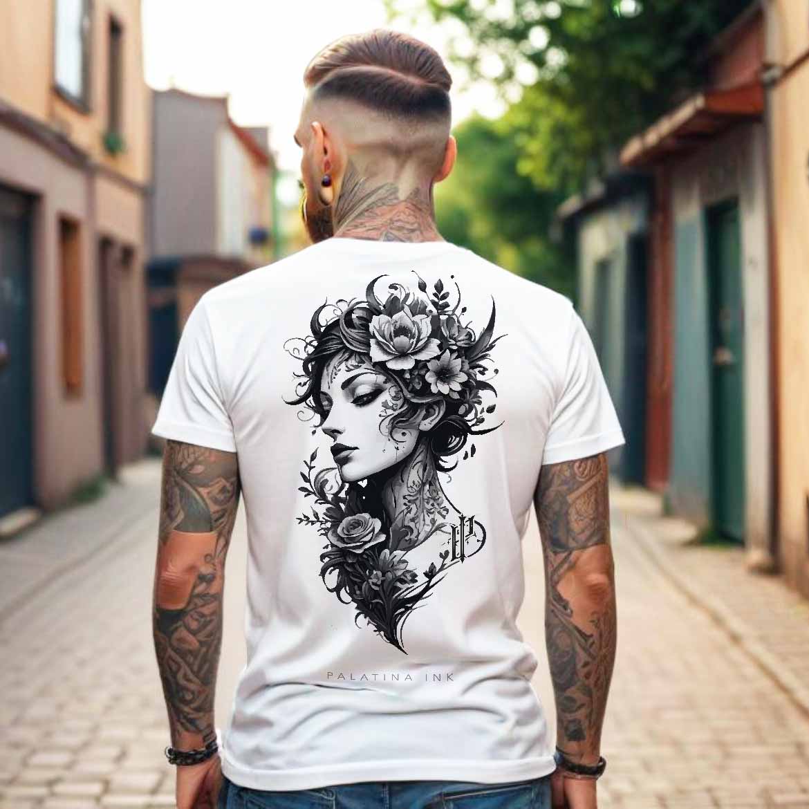 T-Shirts für Männer „Diana“ - weiß - Palatina Ink