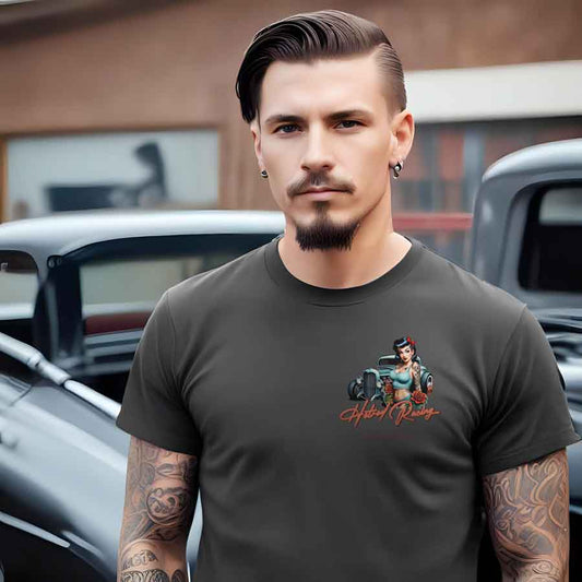 T-Shirt für Männer „Hotrod Racing“ - grau  - Palatina Ink