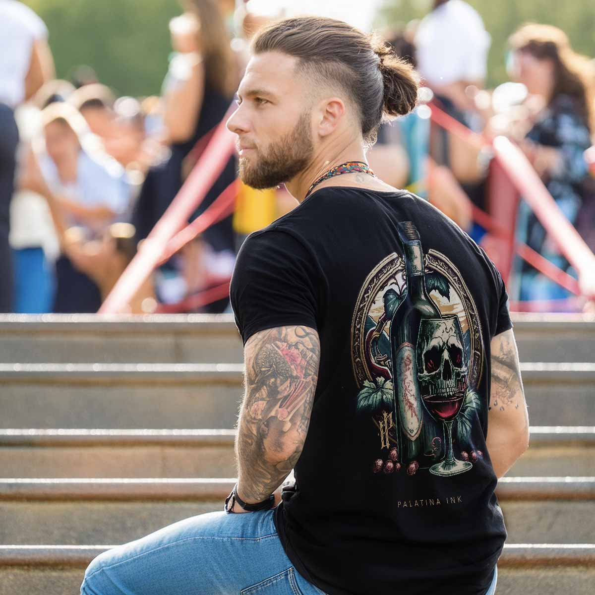 T-Shirt für Männer „Red Wine Reaper“ - Palatina Ink