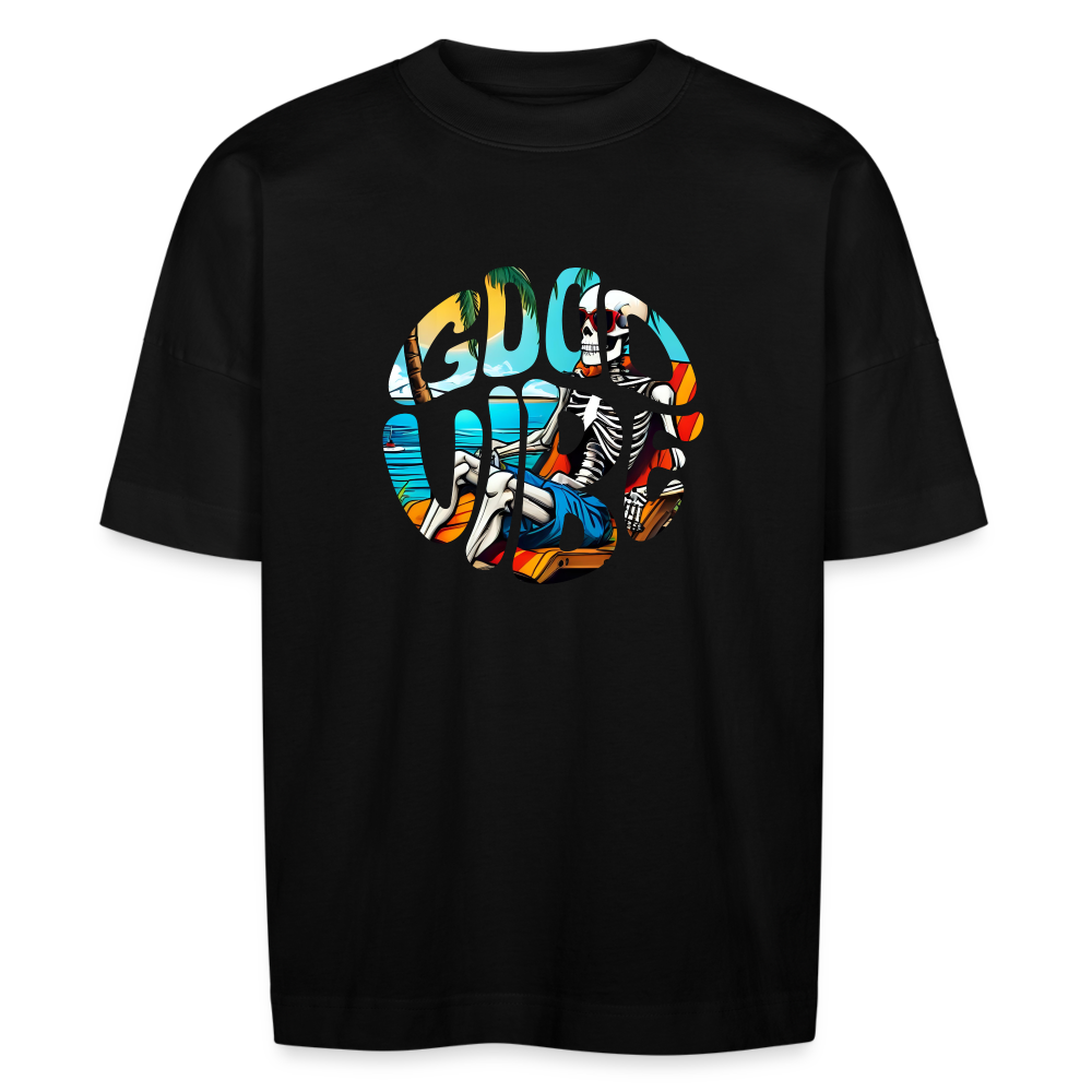 Oversize Bio-T-Shirt "Good Vibes" - Schwarz