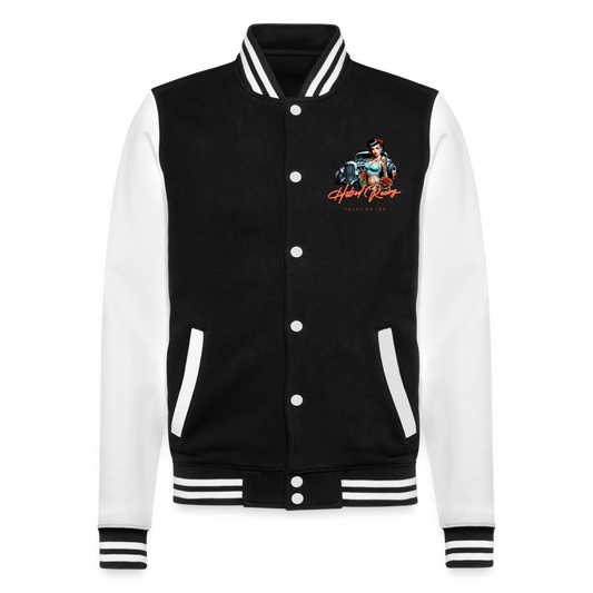 College Sweatjacke "Hotrod Racing" - Schwarz/Weiß  - Palatina Ink